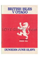 Otago v British Isles 1971 rugby  Programme